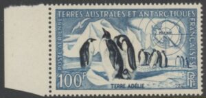 1956 French Antarctic 100f  Emperor Penguin SG.17 U/M (MNH)