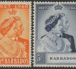 Barbados 1948 Royal Silver Wedding SG.265-6 mounted mint