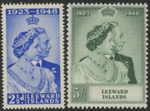 Leeward Islands - 1948 Royal Silver Wedding. SG.117-8 mounted mint.