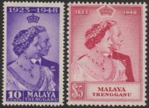 Malaya Trengganu - 1948 Royal Silver Wedding. SG.61-2  mounted mint.