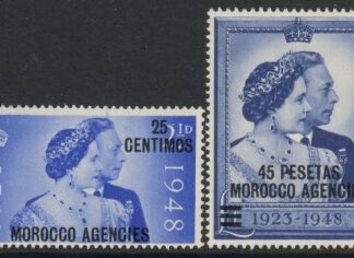Morocco Agencies - 1948 Royal Silver Wedding. SG.176-7 mounted mint.