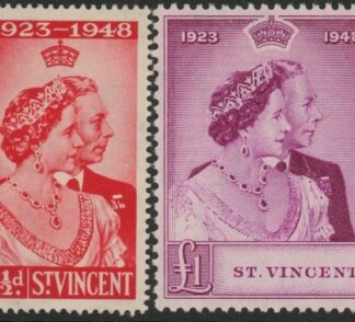 St.Vincent - 1948 Royal Silver Wedding. SG.162-3 mounted mint.
