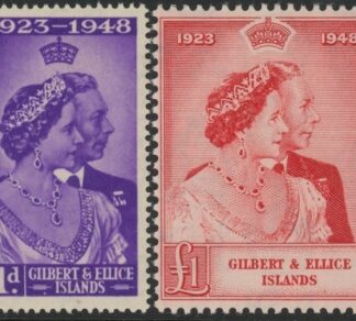 Gilbert & Ellice - 1948 Royal Silver Wedding SG.57-8 mounted mint