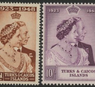 Turks & Caicos - 1948 Royal Silver Wedding SG.208-9 mounted mint