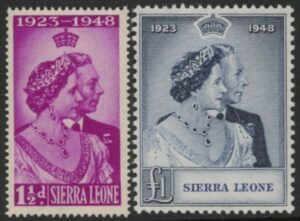 Sierra Leone - 1948 Royal Silver Wedding SG.203-4 mounted mint