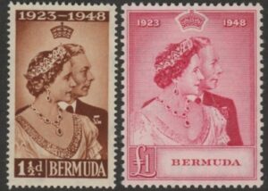 Bermuda - 1948 Royal Silver Wedding SG.125-6 mounted mint