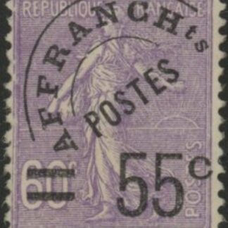 1926 France SG.443  55c on 60c violet . (pre cancel with gum) lightly mounted mint.