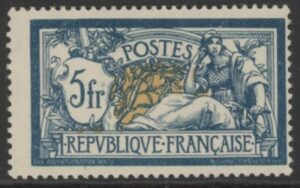 1900 France SG.308 5f deep blue & buff. M/M