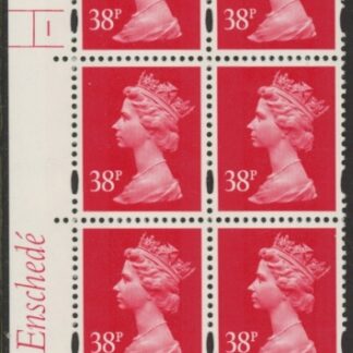 Y1706 (U371)  38p rosine 2B  Enschede Cyl.1 no dot.  yellow fluor U/M (MNH)