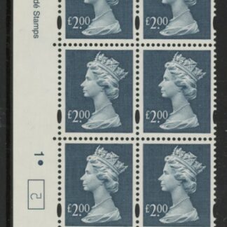 Y1801 (UC15)  Enschedé £2.00 dull blue  Cyld. 1 dot (5)  U/M (MNH)