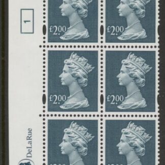 Y1801 (UC19)  DLR £2.00 dull blue  Cyld. 1 dot (1)  U/M (MNH)
