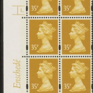 Y1698 (U347)  35p yellow  2B Enschedé  Cyl. 1 dot yellow fluor. U/M (MNH)