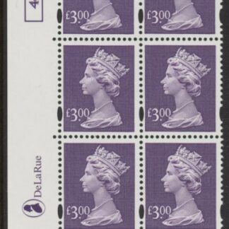 Y1802 (UC20) De La Rue £3.00 dull violet  Cyld. 1 dot (4)  U/M (MNH)