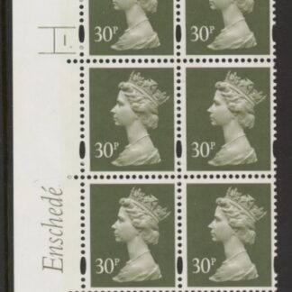 Y1694 (U317)  30p 2B olive-grey  Enschedé Cyl.1 dot perf RE2  yellow fluor varnished bands.U/M (MNH)