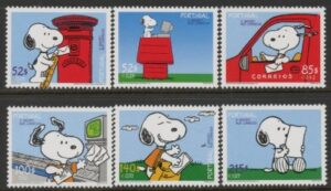 2000 Portugal SG.2810-5 50th Anniv of Snoopy Set of 6 values U/M (MNH)