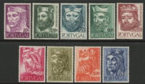 1955 Portugal SG.1122-30  Portuguese Kings. set 9 values U/M (MNH)