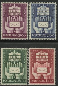 1949 Portugal SG.1031-4 75th Anniv. of UPU. set 4 values U/M (MNH)