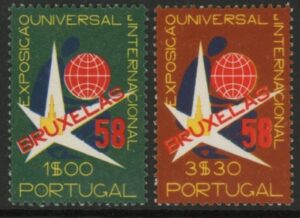 1958 Portugal SG.1148-9 Brussels Int. Exhibition . set 2 values U/M (MNH)