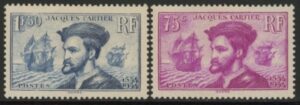 1934 France SG.521-2 Cent of Cartier's Discovery Set of 2 values mounted mint
