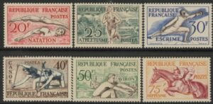 1953 France SG.1185-90 Sports Set of 6 values mounted mint