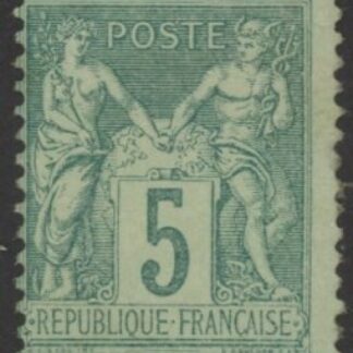1876 France SG.229 5 5c bluish green mounted mint