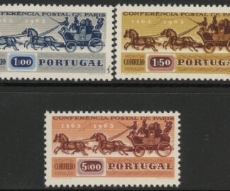 1963 Portugal SG.1224-6 Cent of Paris Postal Conference Set of 3 values U/M (MNH)