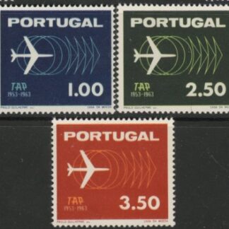1963 Portugal SG.1237-9 10th Anniv of TAP Airline Set of 3 values U/M (MNH)