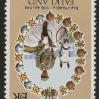 1981 Falkland Islands  -  SG.403w Royal Wedding 13p Inverted Watermark. U/M (MNH)