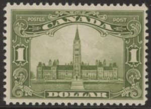 1929 Canada SG.285 $1 olive green. Parliament Buildings Ottawa u/m (MNH)