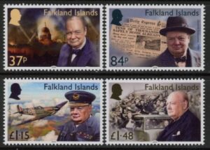 2024 Falkland Islands. SG.1581-4 150th Anniv. Birth of Sir Winston Churchill. set 4 values. U/M (MNH)