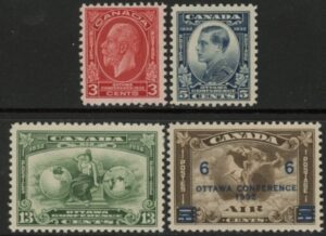 1932 Canada SG.315-8 Ottawa Conference set 4 values (includes AIr Stamp Overprint). U/M (MNH)