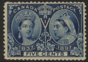 1897 Canada SG.128 5c deep blue M/M