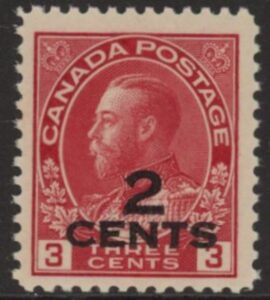1926 Canada - 2 cents on 3 cents carmine - SG.265 u/m (MNH)
