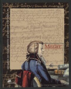 2006 Portugal MS3341b Birth Ann of Wolgang Amadeus Mozart Mini Sheet U/M (MNH)