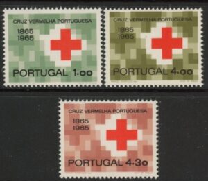1965 Portugal SG.1273-5 Cent of Portugese Red Cross Set of 3 values U/M (MNH)