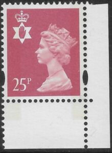 NI72  25p red  2B  yellow fluor. 9.5mm bands. ex DX16  Questa  U/M (MNH)