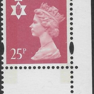 NI72  25p red  2B  yellow fluor. 9.5mm bands. ex DX16  Questa  U/M (MNH)