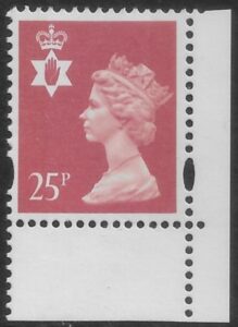 NI72  25p red  2B  yellow fluor. 8mm bands. ex DX17  Questa  U/M (MNH)