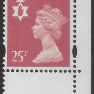 NI72  25p red  2B  yellow fluor. 8mm bands. ex DX17  Questa  U/M (MNH)