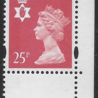 NI72  25p red  2B  blue  fluor. 9mm bands. ex DX18  Questa  U/M (MNH)
