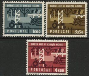 1966 Portugal SG.1289-91 40th Anniv of NAtion Revolution Set of 3 values U/M (IMNH)