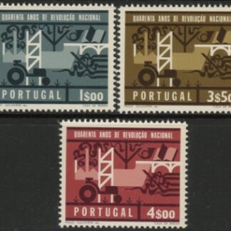 1966 Portugal SG.1289-91 40th Anniv of NAtion Revolution  Set of 3 values  U/M (IMNH)