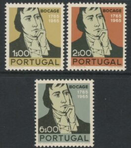 1966 Portugal SG.1309-11 Birth Cent of Manuel Bocage Set of 3 values U/M (MNH)