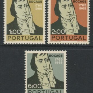 1966 Portugal SG.1309-11 Birth Cent of Manuel Bocage Set of 3 values U/M (MNH)