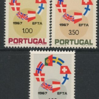 1967 Portugal SG.1329-31 European Free Trade Assoc. Set of 3 values U/M (MNH)