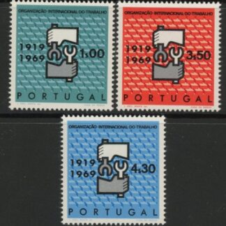 1969 Portugal SG.1362-4 50th Anniv of I.L.O. Set of 3 values U/M (MNH)