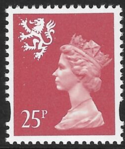 S84 25p 2B red. yellow fluor. (ex sheet) Litho Questa U/M (MNH)
