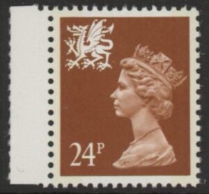 W60 24p 2B chestnut ex DX15 yellow fluor Questa U/M (MNH)