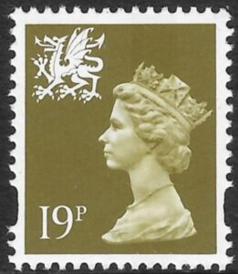 W70  19p CB  bistre. blue fluor  Questa  U/M (MNH)