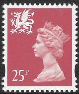 W73  25p 2B  red. yellow fluor. ex sheet  Questa  U/M (MNH)